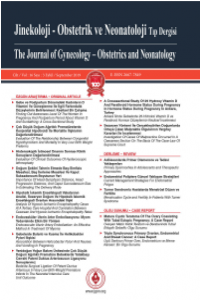 Jinekoloji-Obstetrik ve Neonatoloji Tıp Dergisi