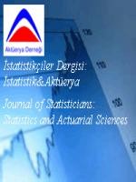 İstatistikçiler Dergisi:İstatistik ve Aktüerya